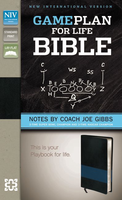 NIV, Game Plan for Life Bible, Leathersoft, Black/Blue