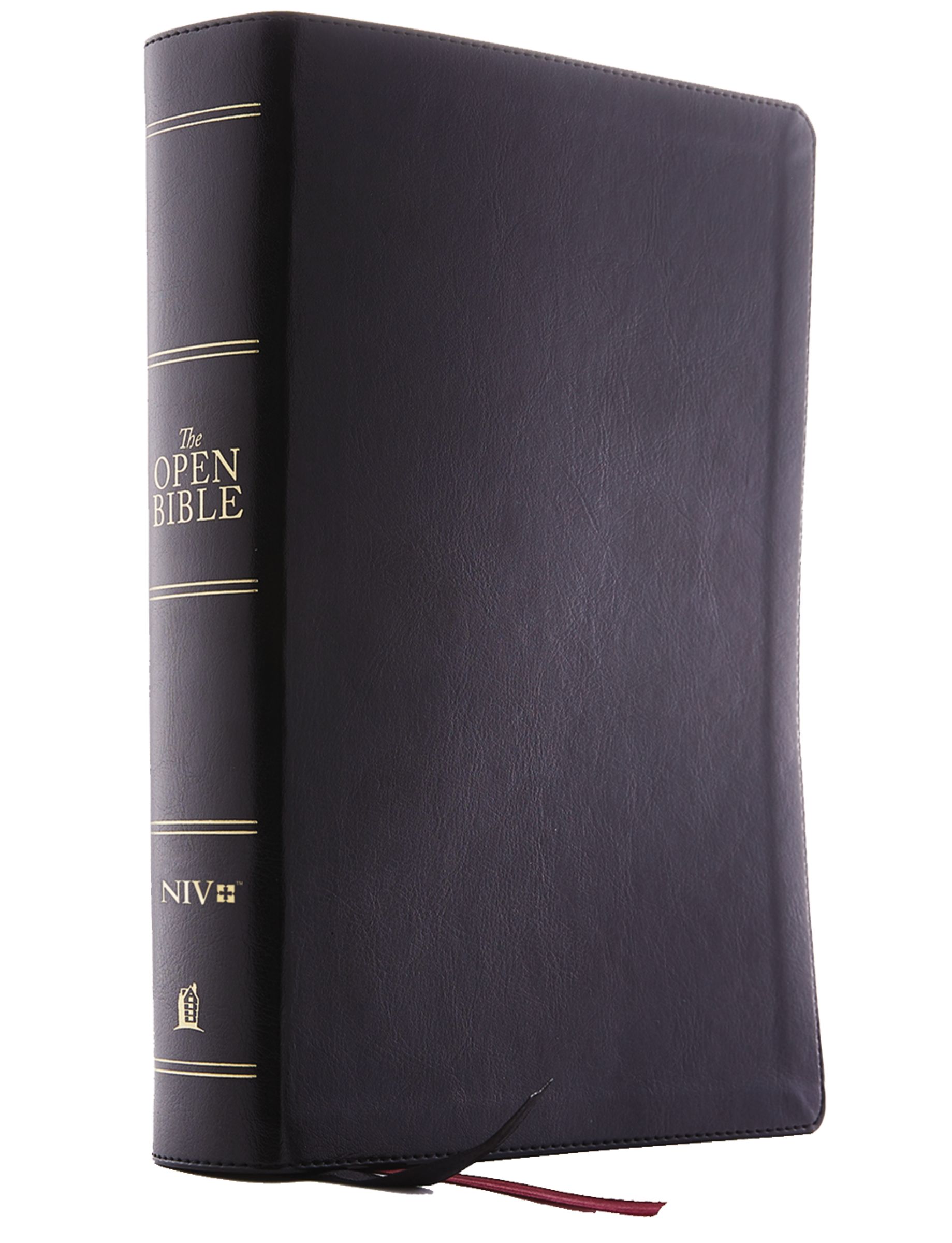 The  NIV, Open Bible, Leathersoft, Black, Red Letter, Thumb Indexed, Comfort Print