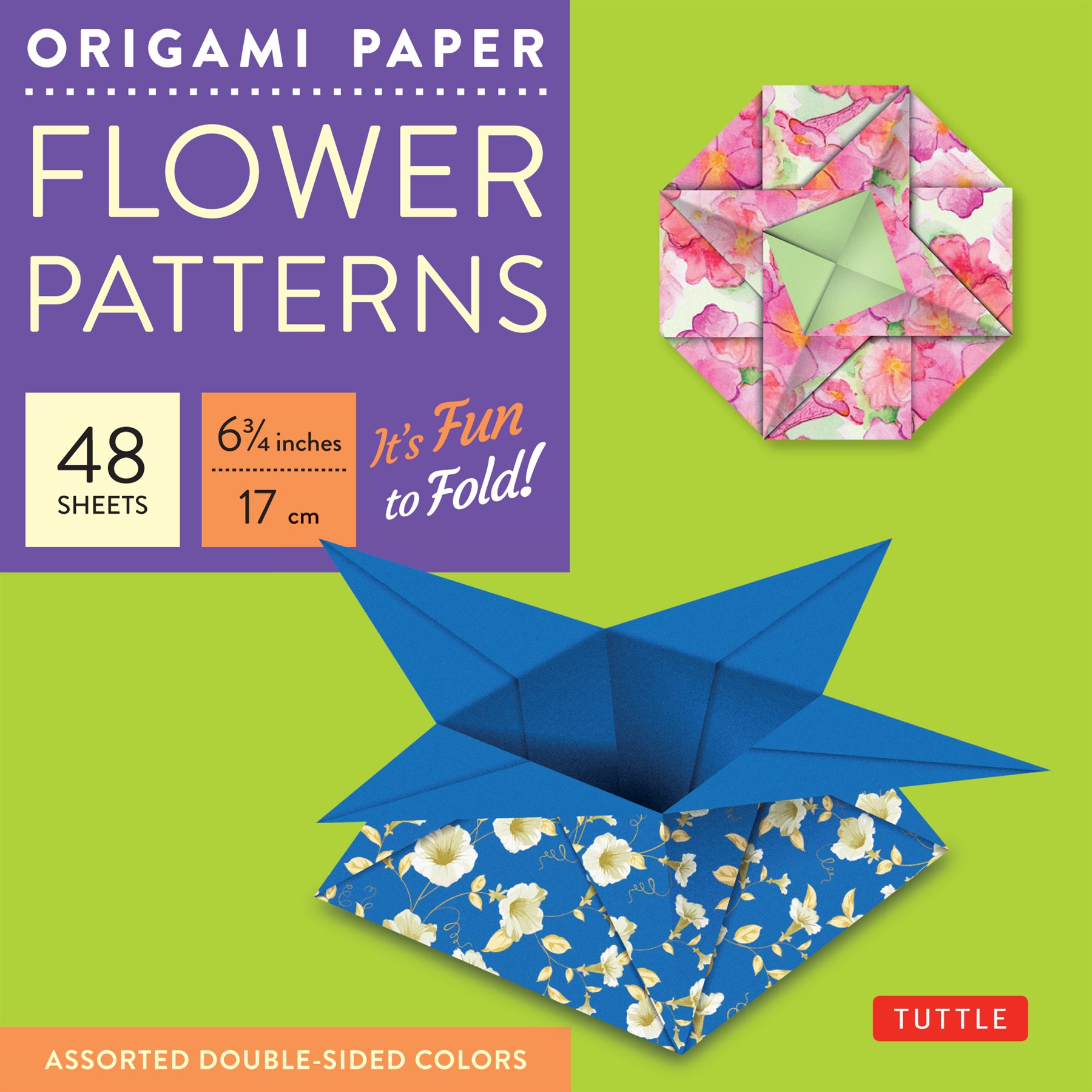 Origami Paper - Flower Patterns - 6 3/4" Size - 48 Sheets