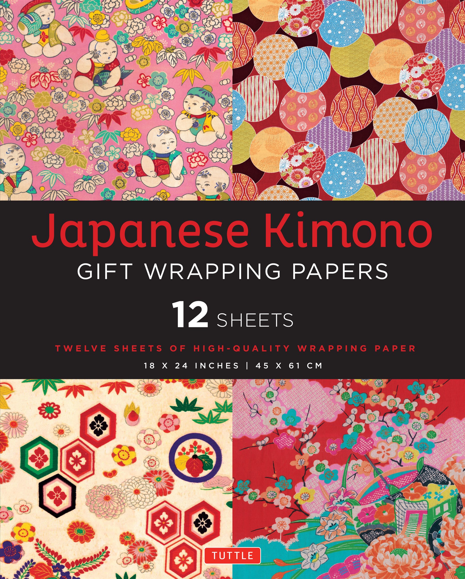 Japanese Kimono Gift Wrapping Papers 12 Sheets