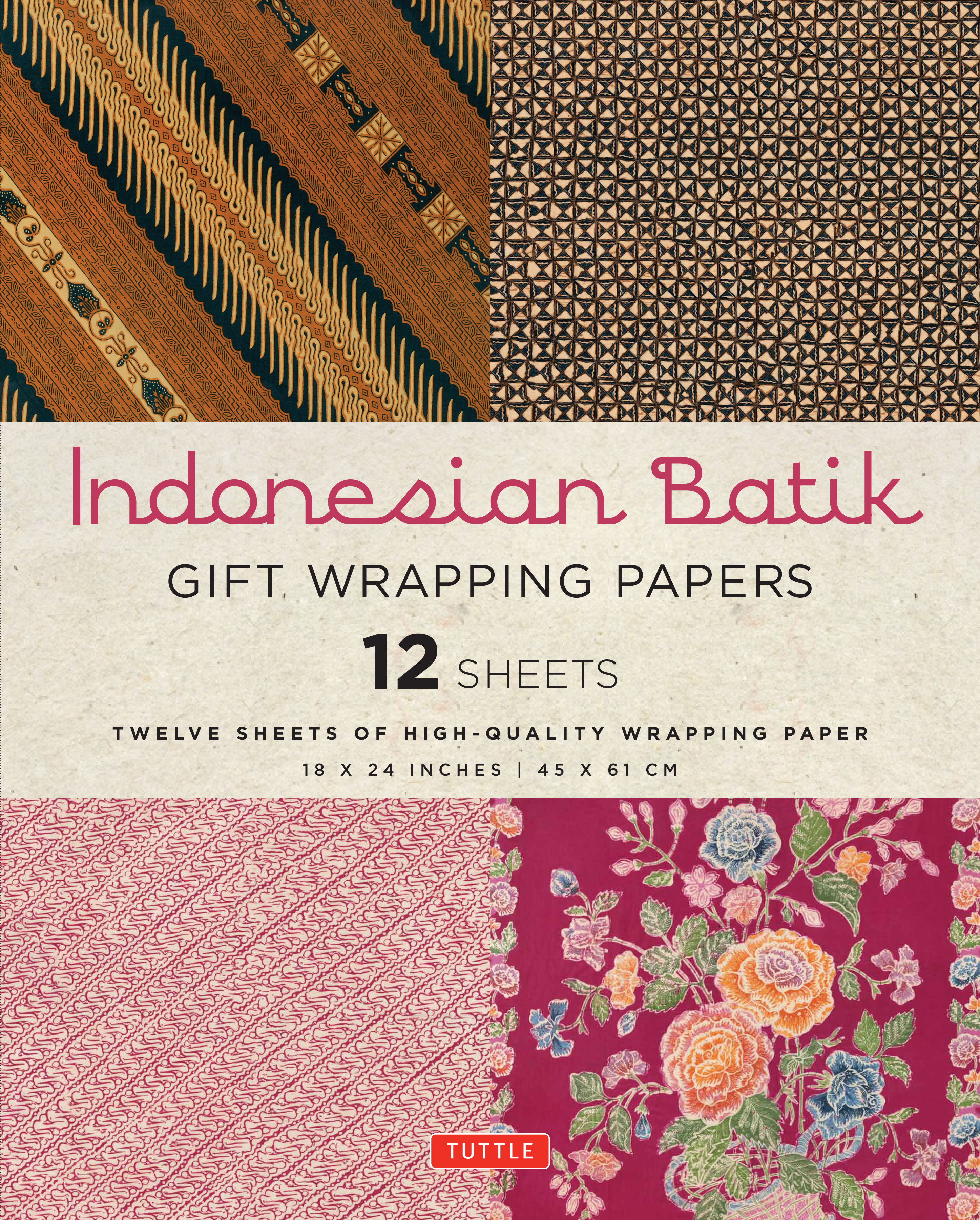 Indonesian Batik Gift Wrapping Papers 12 Sheets