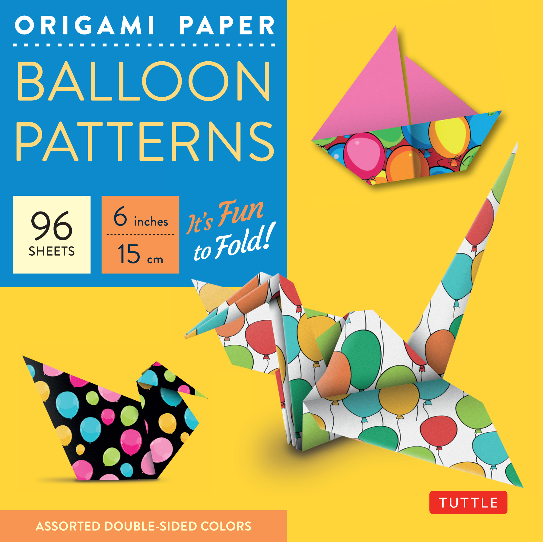 Origami Paper - Balloon Patterns - 6" - 96 Sheets