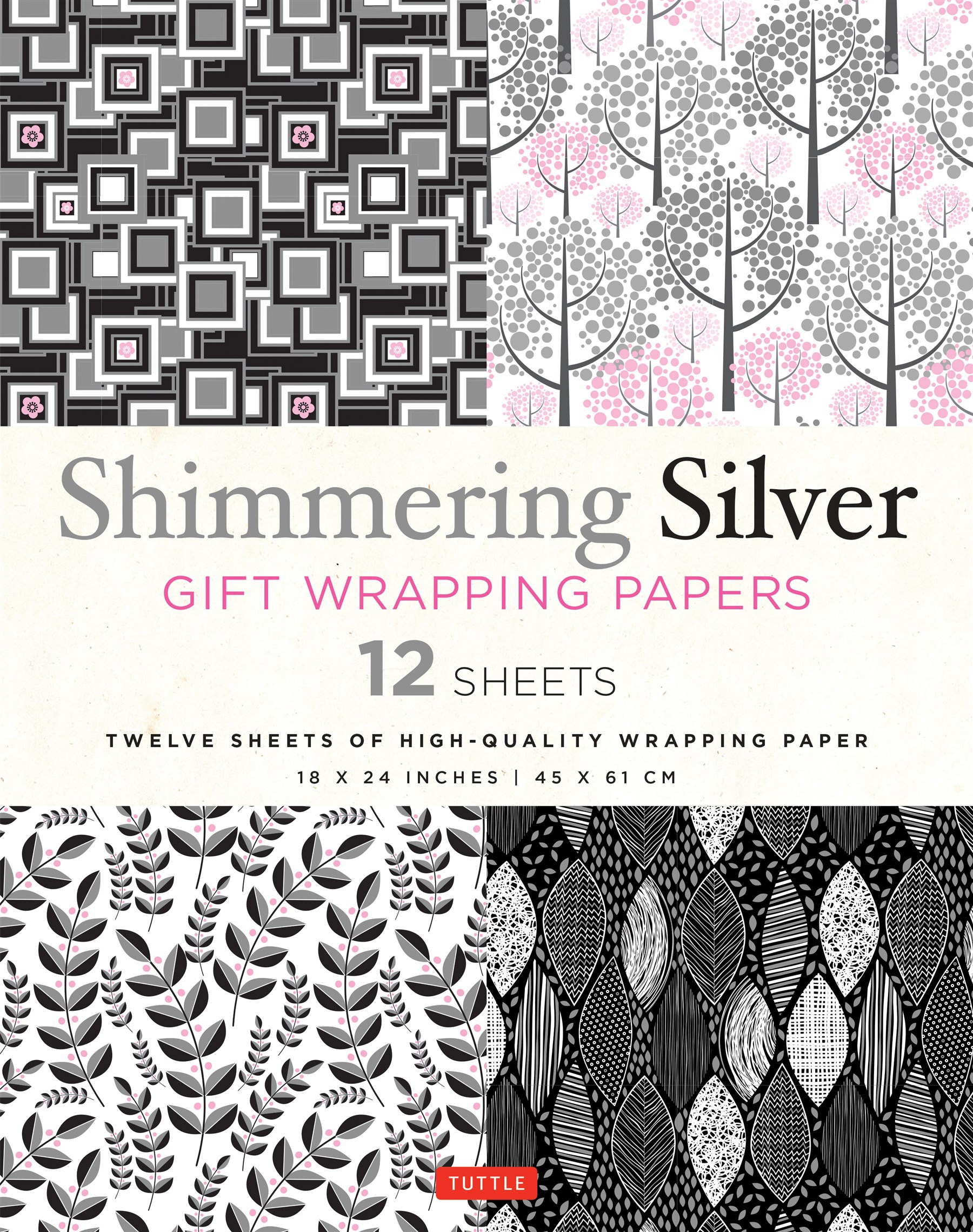 Shimmering Silver Gift Wrapping Papers 12 Sheets