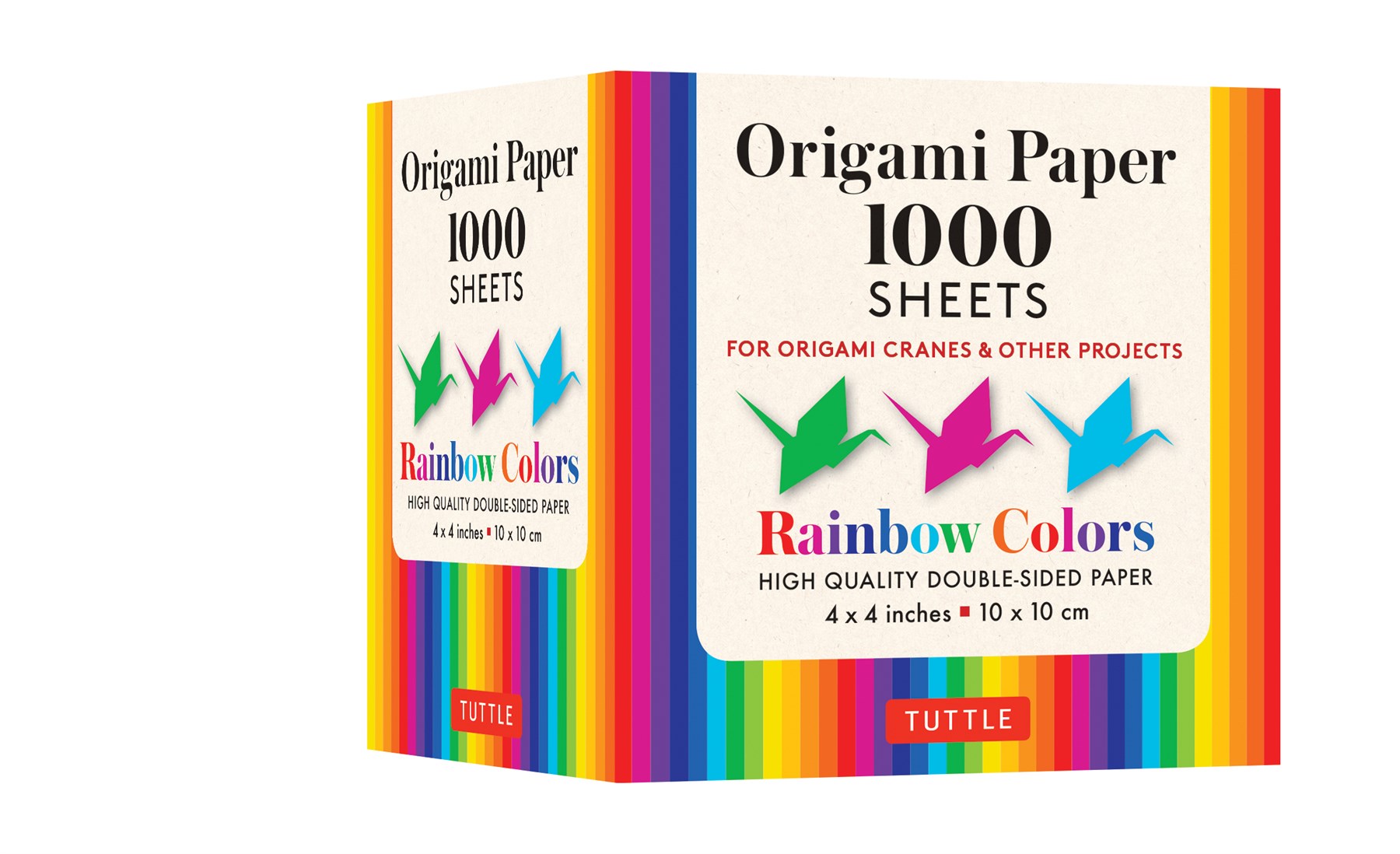 Origami Paper Rainbow Colors 1,000 sheets 4" (10 cm)