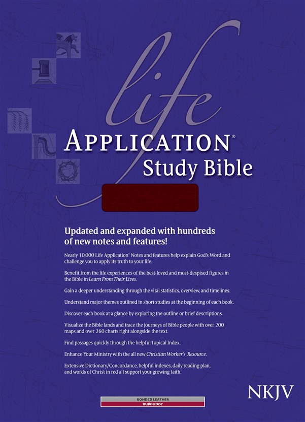NKJV Life Application Study Bible, Second Edition (Red Letter, Bonded Leather, Burgundy/maroon, Indexed)