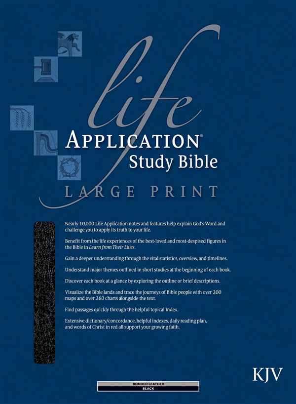 KJV Life Application Study Bible, Second Edition, Large Print (Red Letter, Bonded Leather, Black, Indexed)