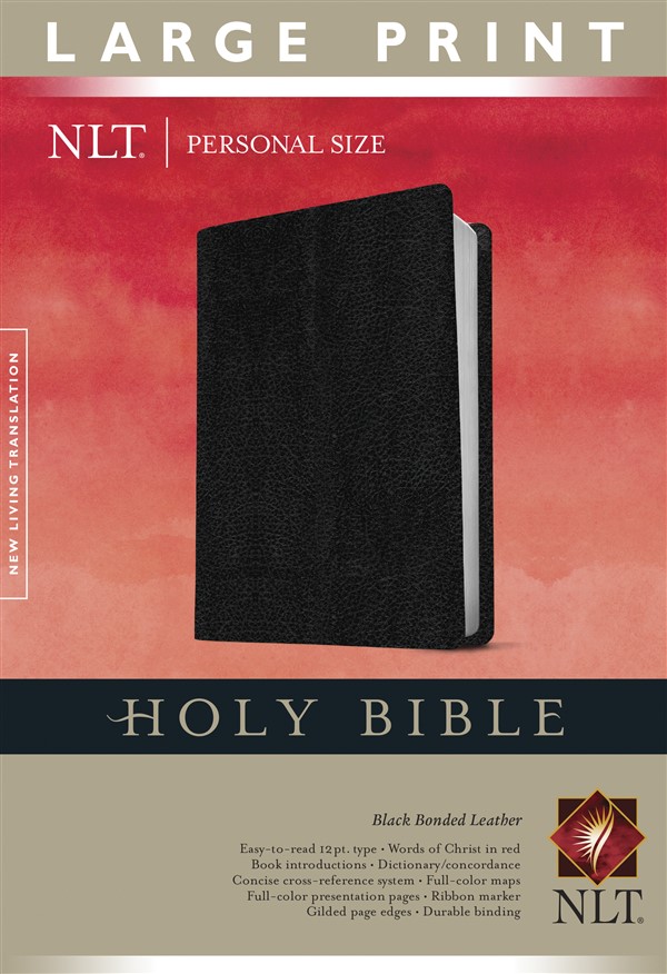 Holy Bible NLT, Personal Size Large Print edition (Red Letter, Bonded Leather, Black)