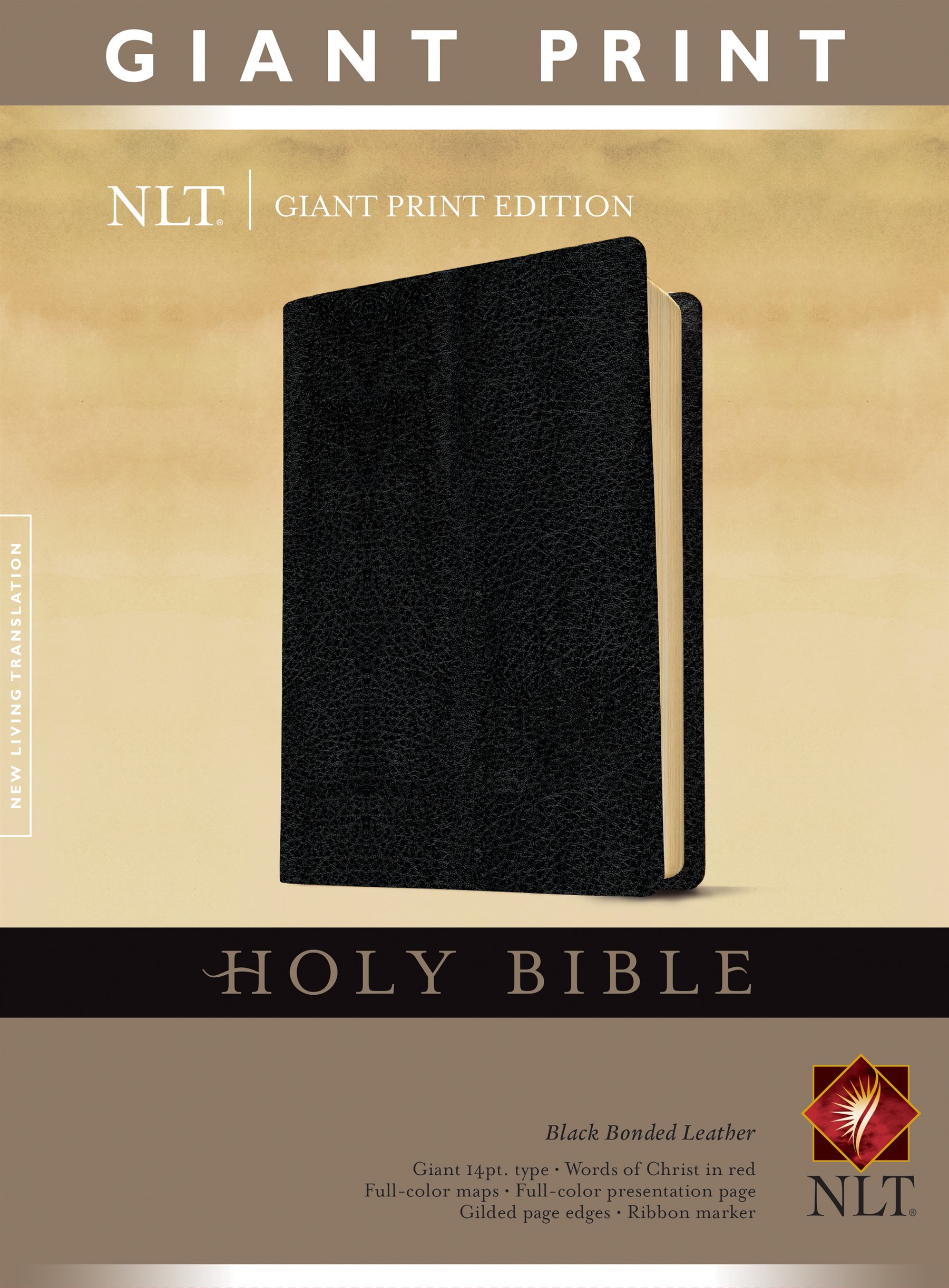 Holy Bible, Giant Print NLT (Red Letter, Bonded Leather, Black)