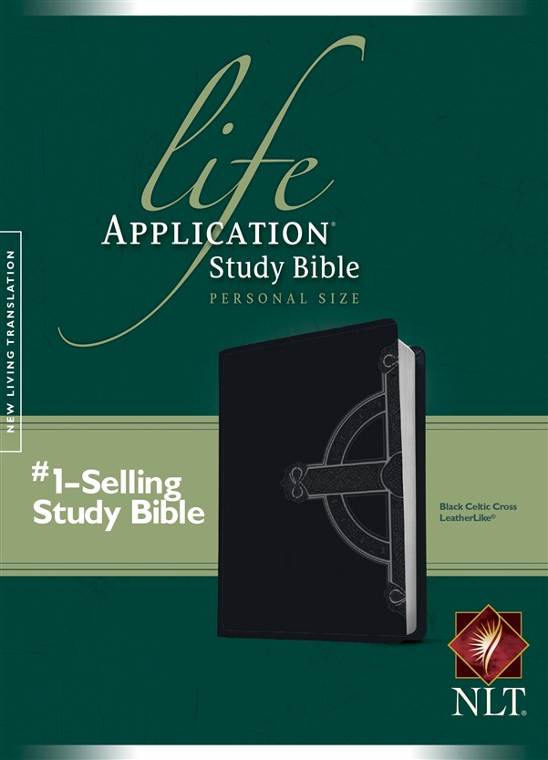 NLT Life Application Study Bible, Second Edition, Personal Size, Celtic Cross Edition (LeatherLike, Black)