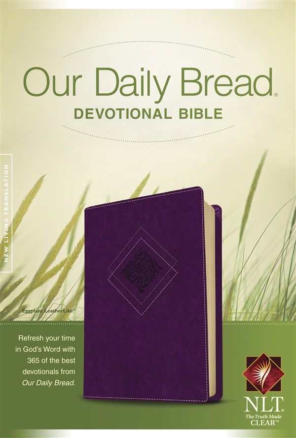 Our Daily Bread Devotional Bible NLT (LeatherLike, Eggplant)
