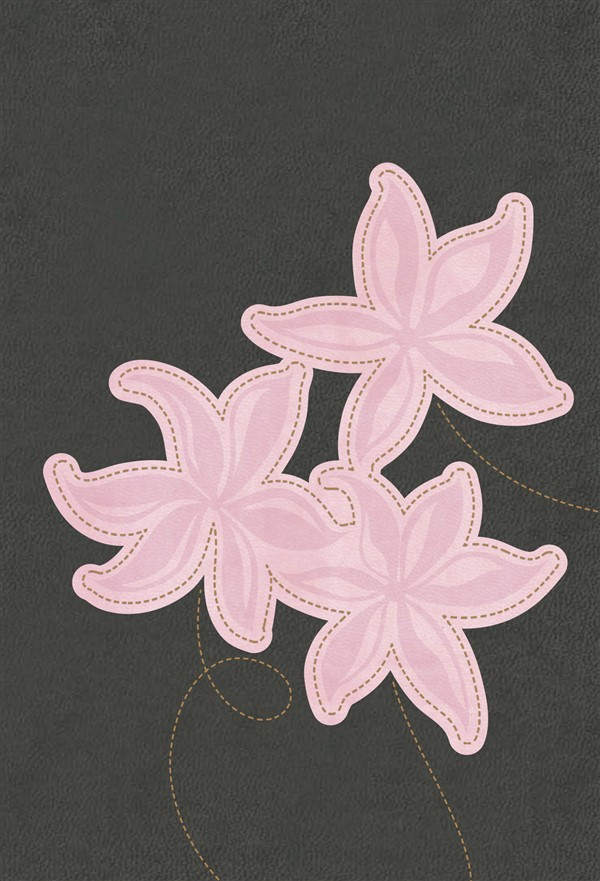  Compact Edition Bible NLT, Large Print, TuTone (Red Letter, LeatherLike, Grey/Pink Flowers)