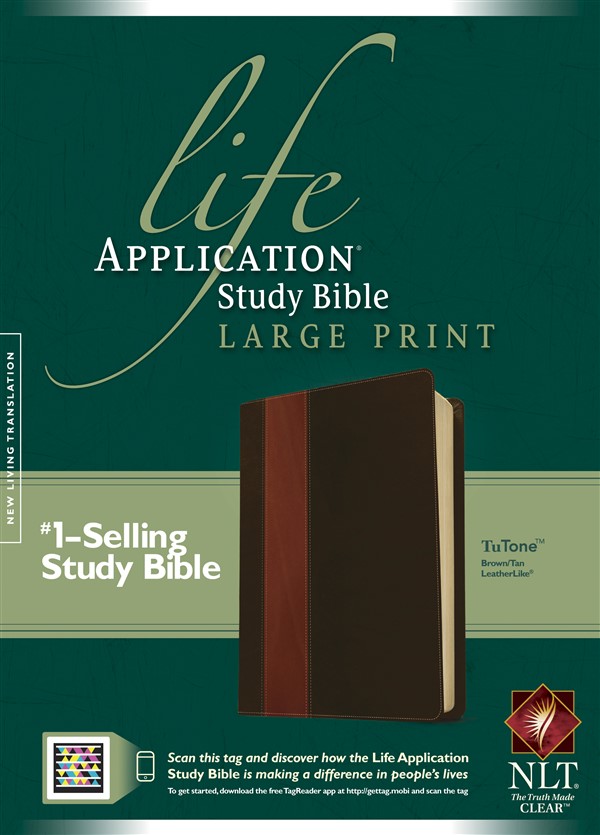 NLT Life Application Study Bible, Second Edition, Large Print, TuTone (Red Letter, LeatherLike, Brown/Tan, Indexed)