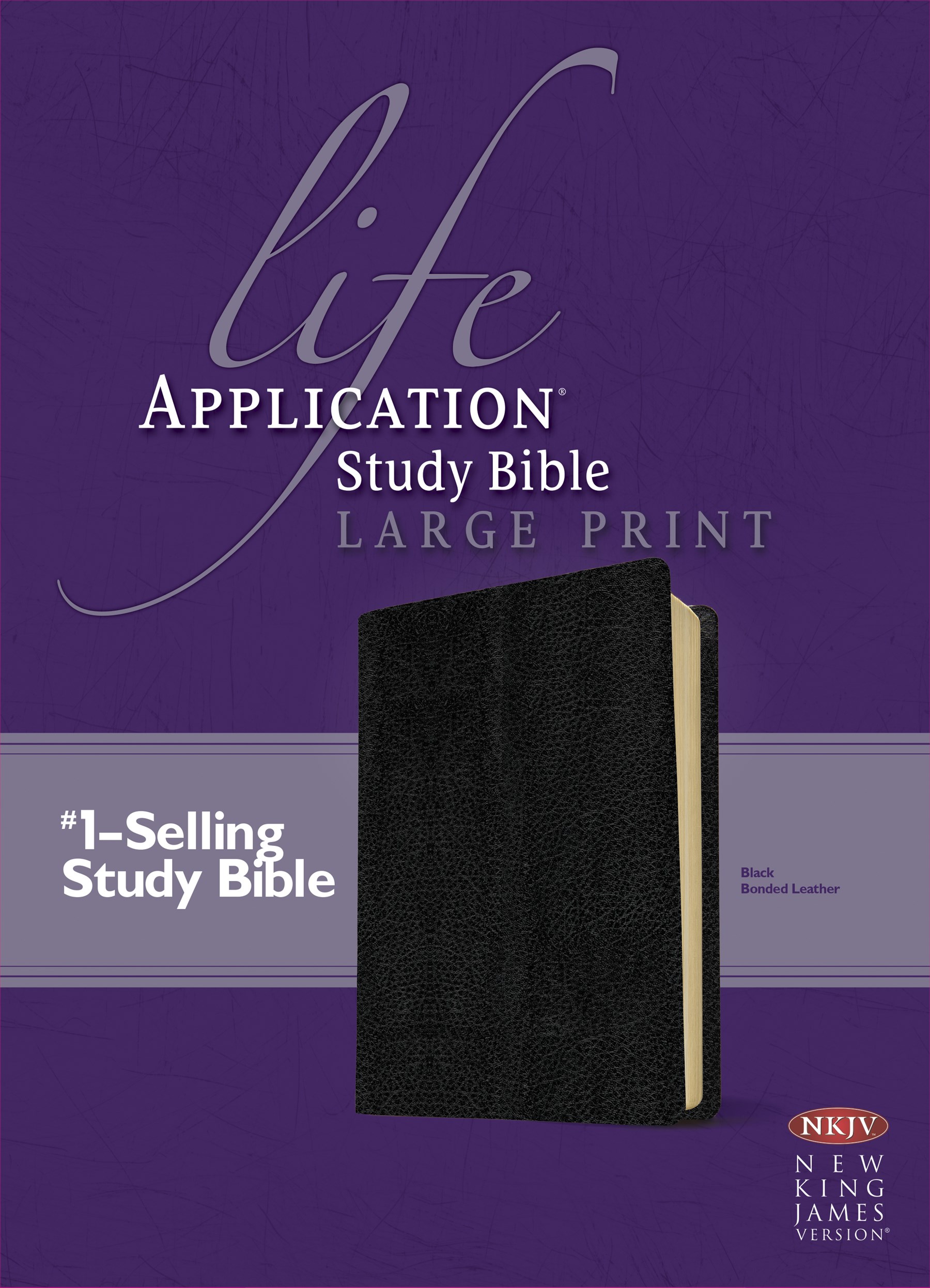 NKJV Life Application Study Bible, Second Edition, Large Print (Red Letter, Bonded Leather, Black)