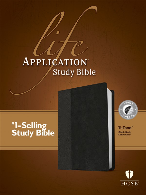  HCSB Life Application Study Bible, Second Edition, TuTone (Red Letter, LeatherLike, Classic Black, Indexed)