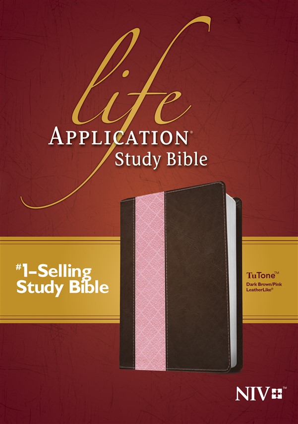 NIV Life Application Study Bible, Second Edition, TuTone (Red Letter, LeatherLike, Dark Brown/Pink)