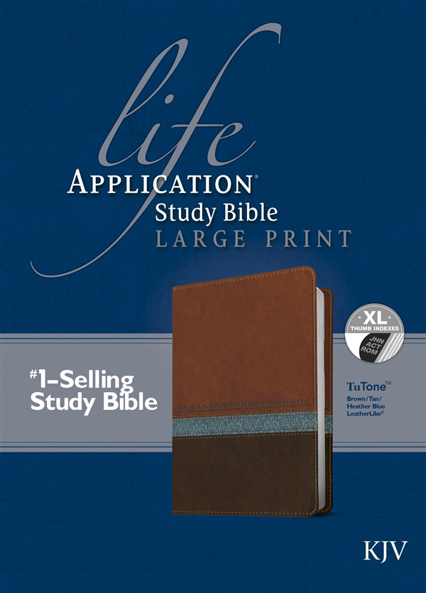 KJV Life Application Study Bible, Second Edition, Large Print (Red Letter, LeatherLike, Blue/Brown/Tan, Indexed)