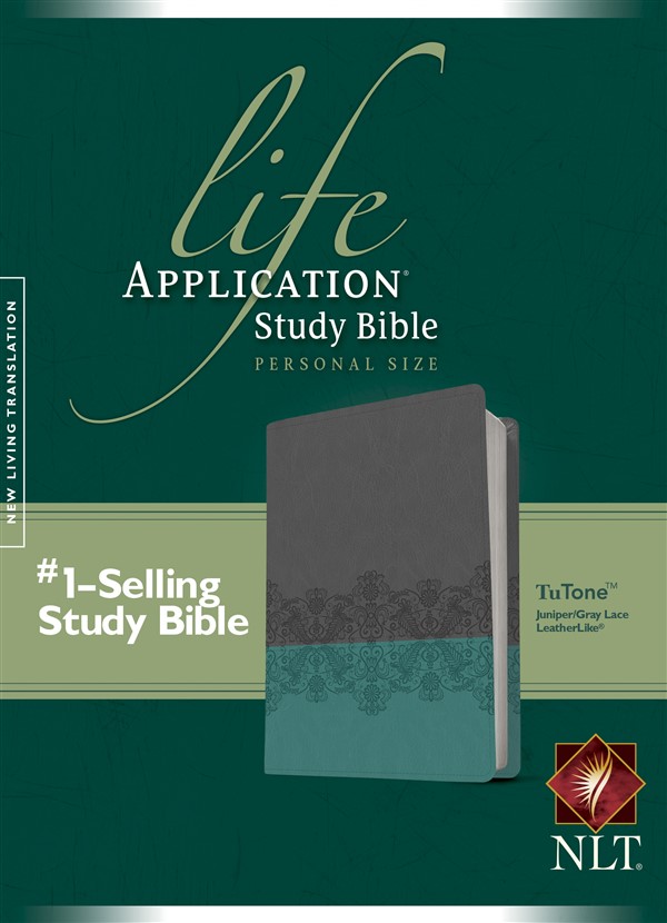 NLT Life Application Study Bible, Second Edition, Personal Size (LeatherLike, Gray Lace/Juniper)