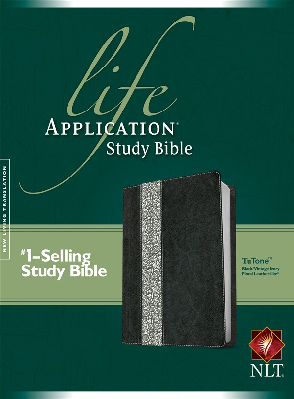 NLT Life Application Study Bible, Second Edition, TuTone (Red Letter, LeatherLike, Black/Vintage Ivory Floral)