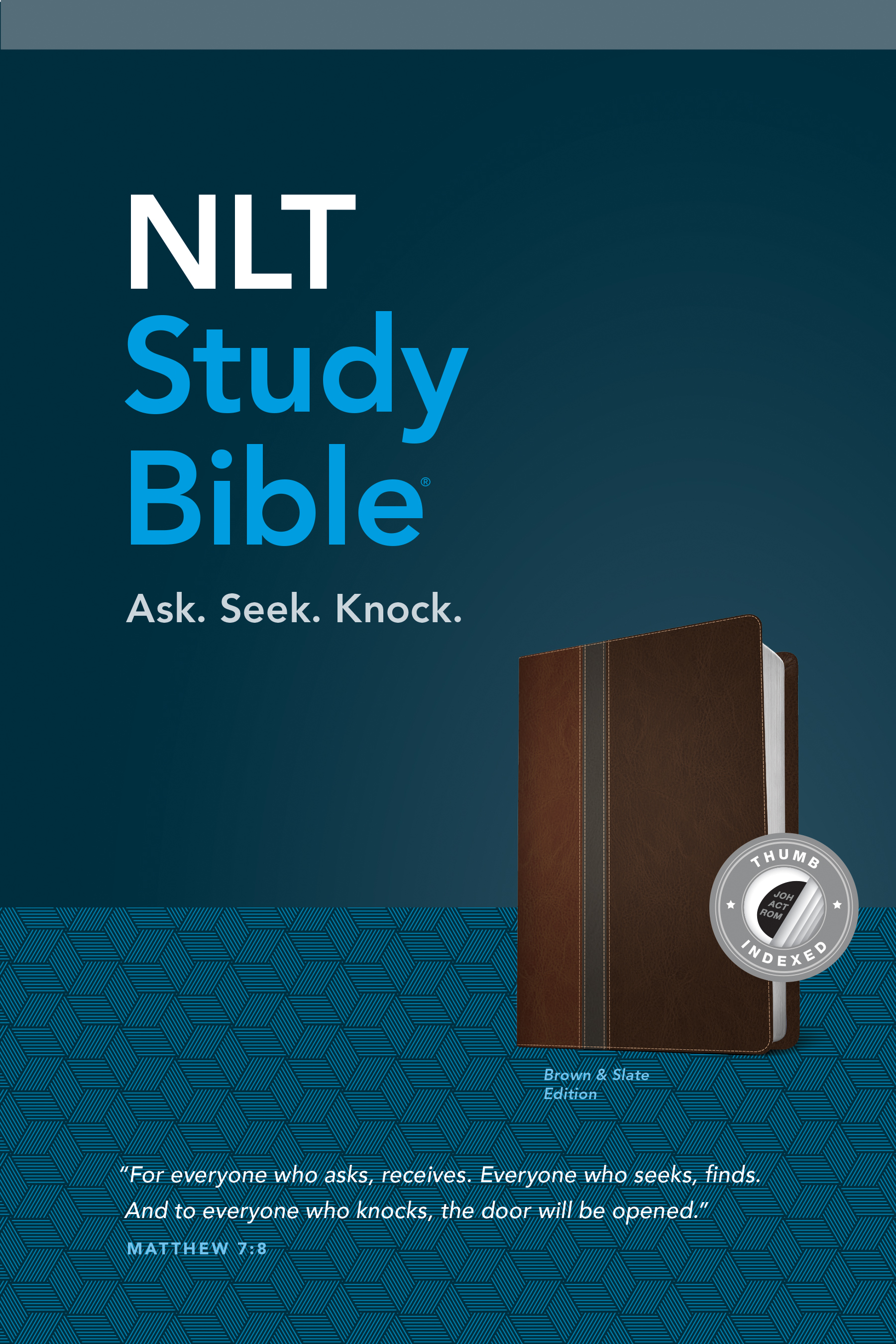 NLT Study Bible, TuTone (Red Letter, LeatherLike, Brown/Slate, Indexed)