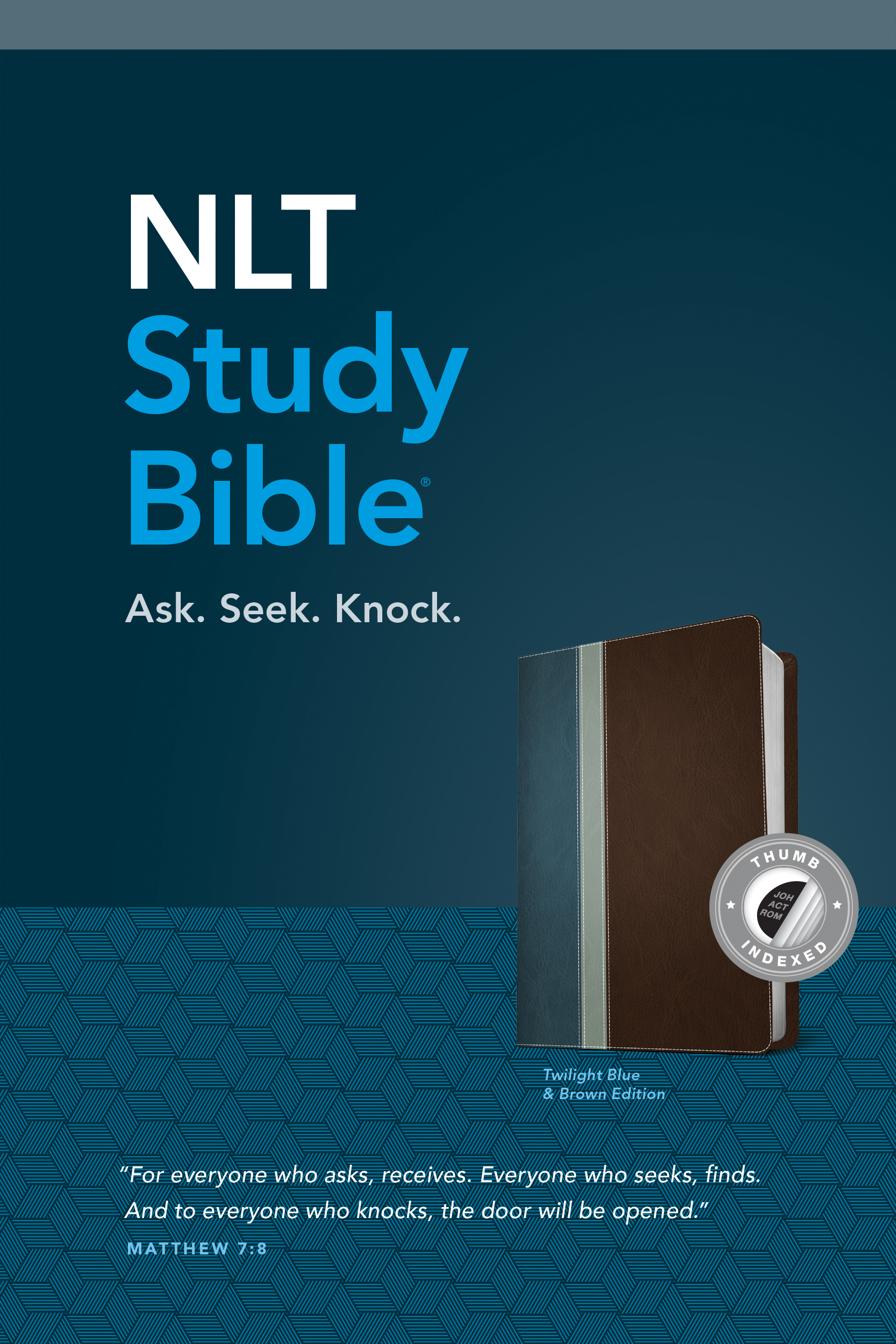 NLT Study Bible, TuTone (Red Letter, LeatherLike, Twilight Blue/Brown, Indexed)