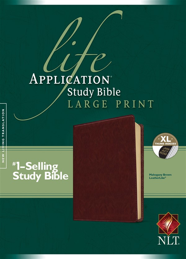 NLT Life Application Study Bible, Second Edition, Large Print (Red Letter, LeatherLike, Brown, Indexed)