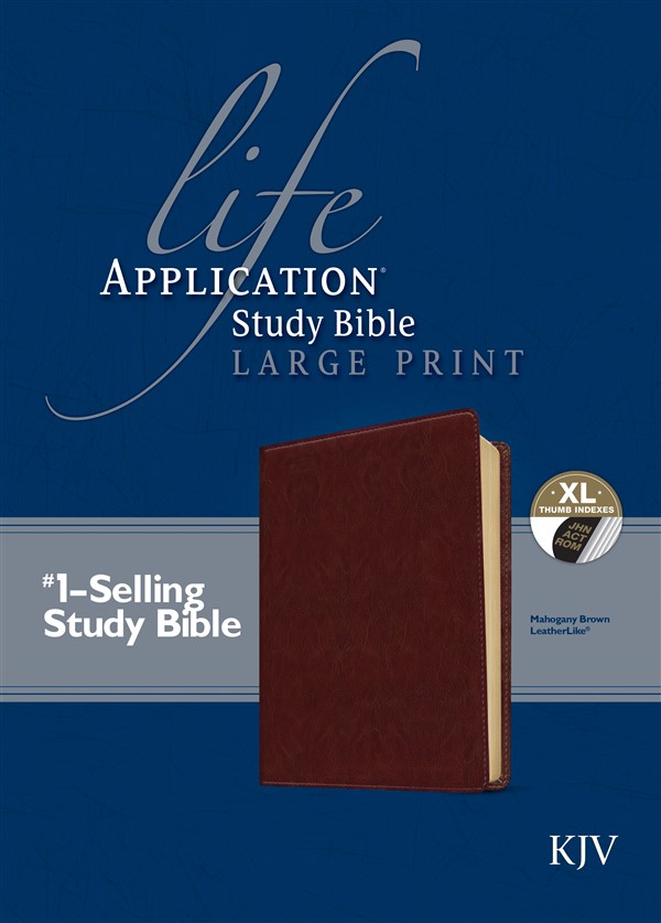 KJV Life Application Study Bible, Second Edition, Large Print (Red Letter, LeatherLike, Brown, Indexed)