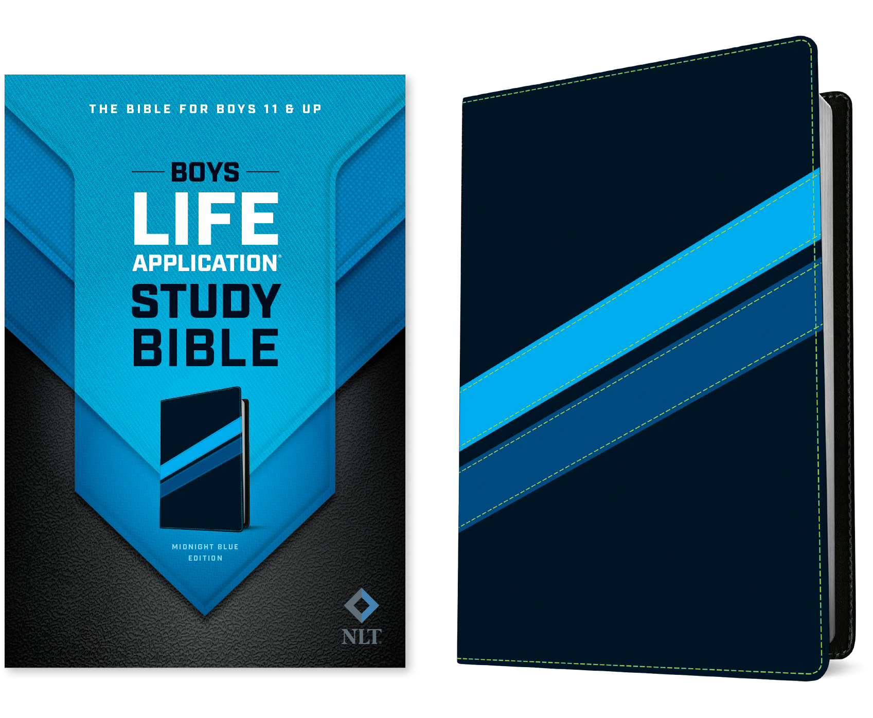 NLT Boys Life Application Study Bible, TuTone (LeatherLike, Midnight Blue)