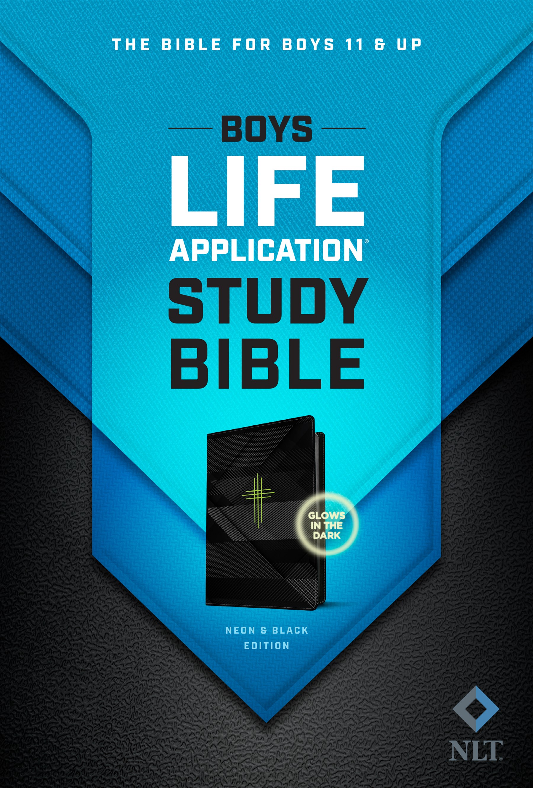 NLT Boys Life Application Study Bible, TuTone (LeatherLike, Neon/Black)