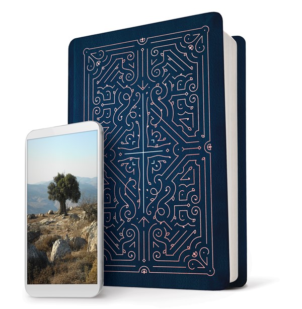 Filament Bible NLT (LeatherLike, Navy/Rose Gold, Indexed)