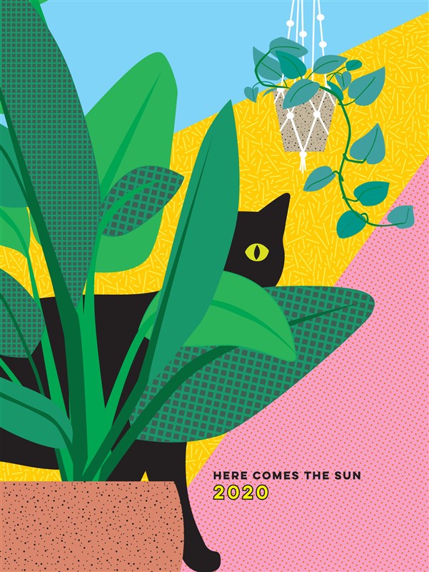 Here Comes the Sun 17-Month Personal Planner with 500+ Stickers 2019-2020