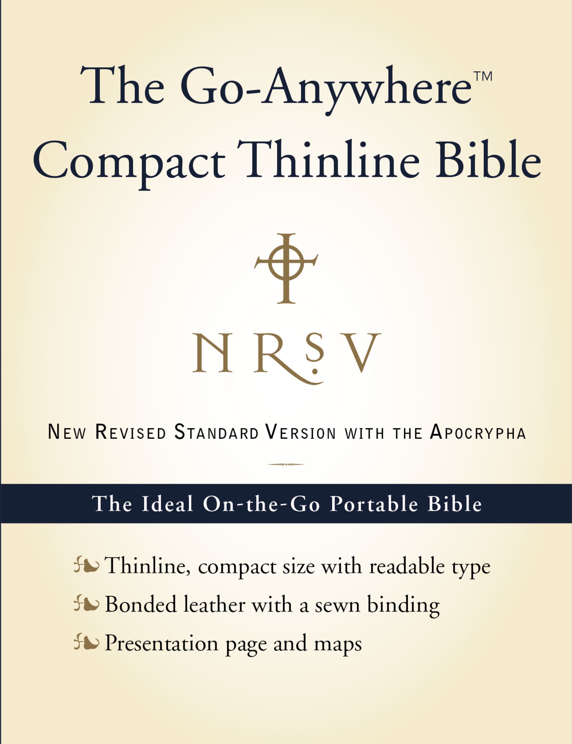 NRSV, The Go-Anywhere Compact Thinline Bible with the Apocrypha, Bonded Leather, Navy