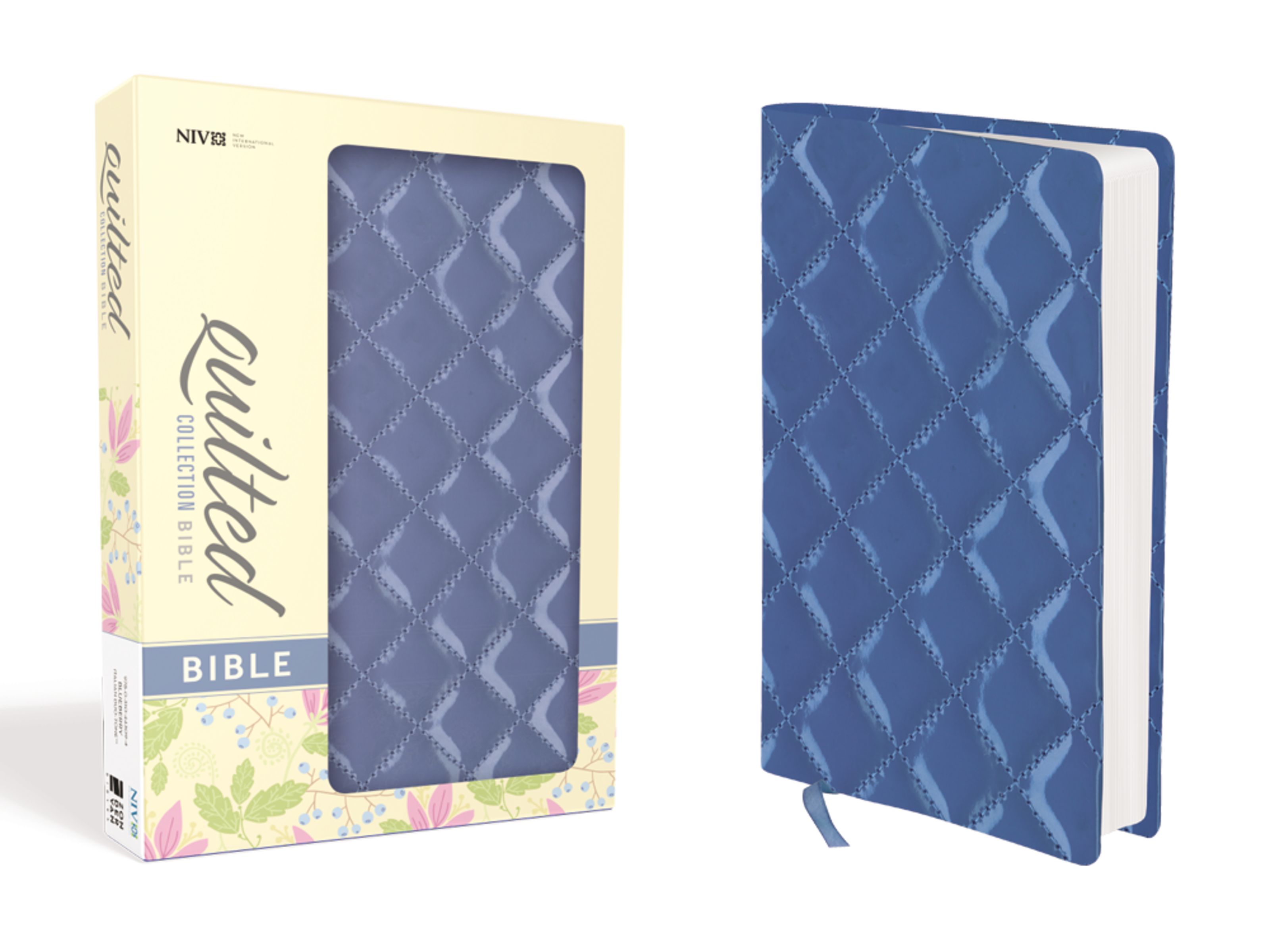 NIV, Quilted Collection Bible, Imitation Leather, Blue, Red Letter Edition