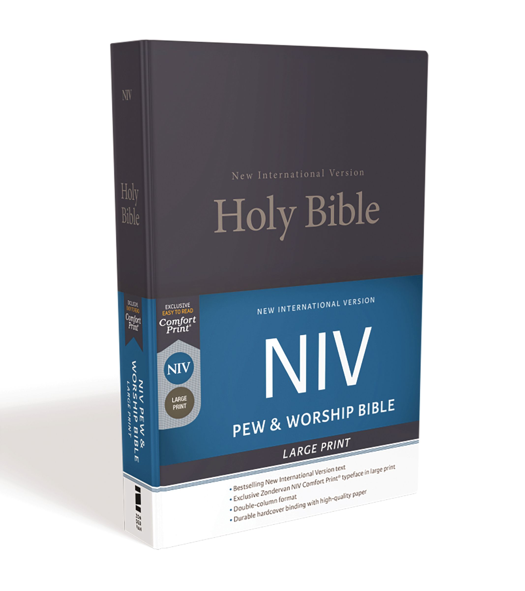 NIV, Pew and Worship Bible, Large Print, Hardcover, Blue, Comfort Print
