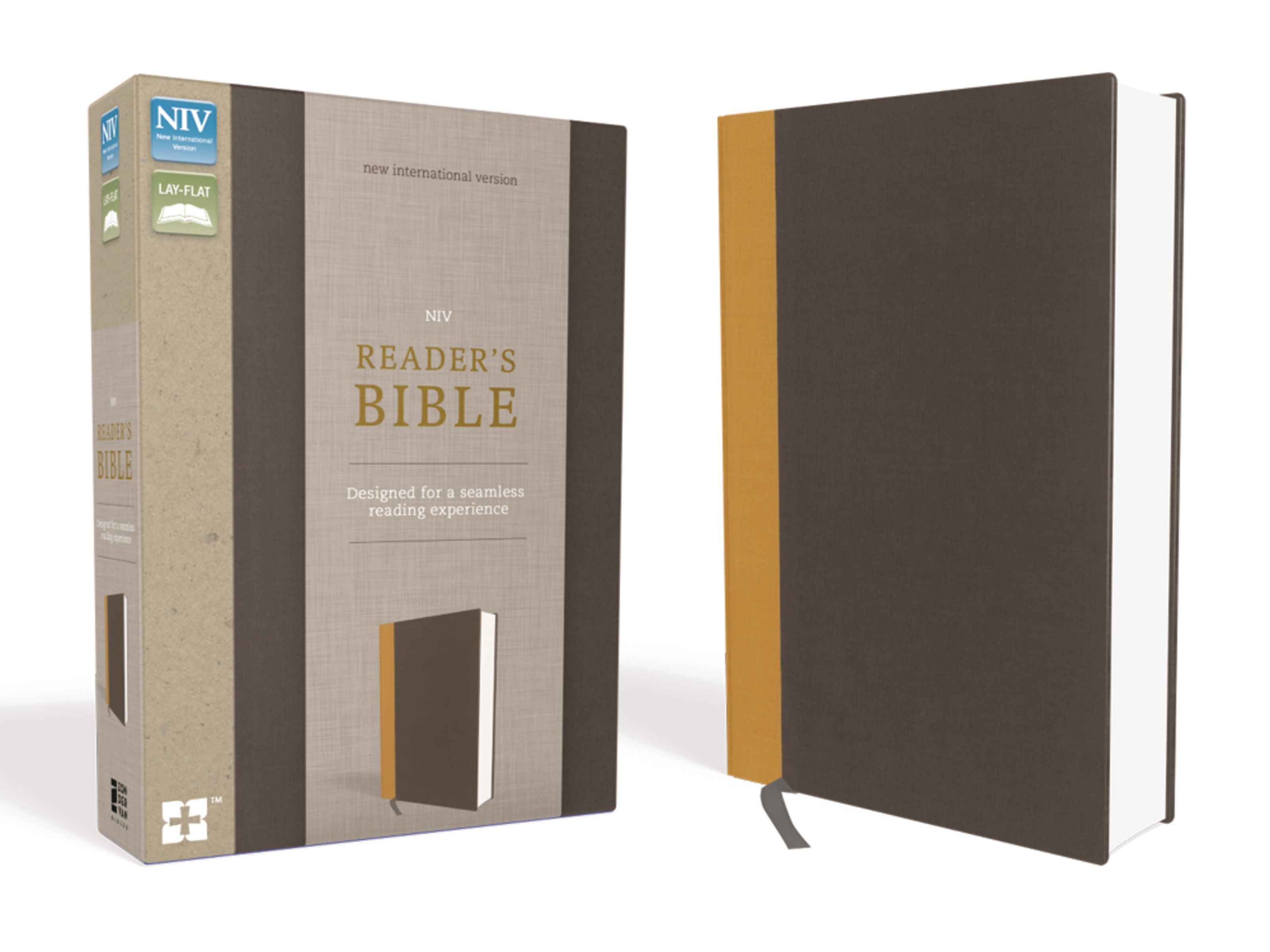 NIV, Reader's Bible, Cloth over Board, Gold/Gray