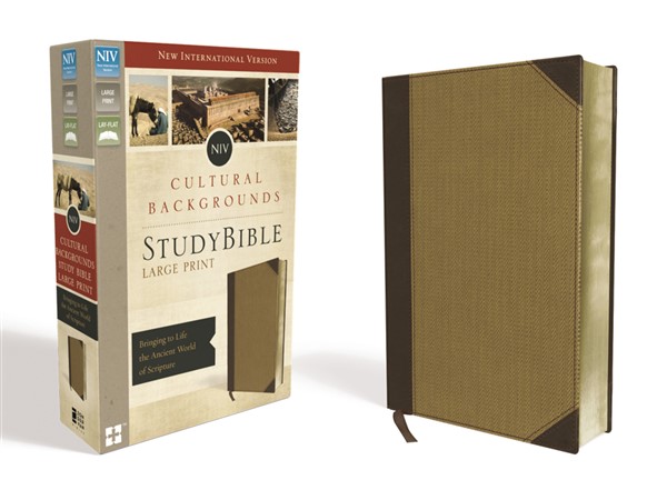 NIV, Cultural Backgrounds Study Bible, Large Print, Leathersoft, Tan, Red Letter Edition