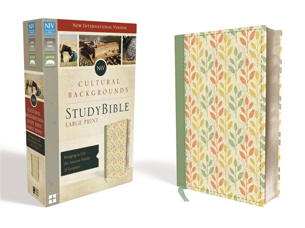 NIV, Cultural Backgrounds Study Bible, Large Print, Leathersoft, Green, Red Letter Edition