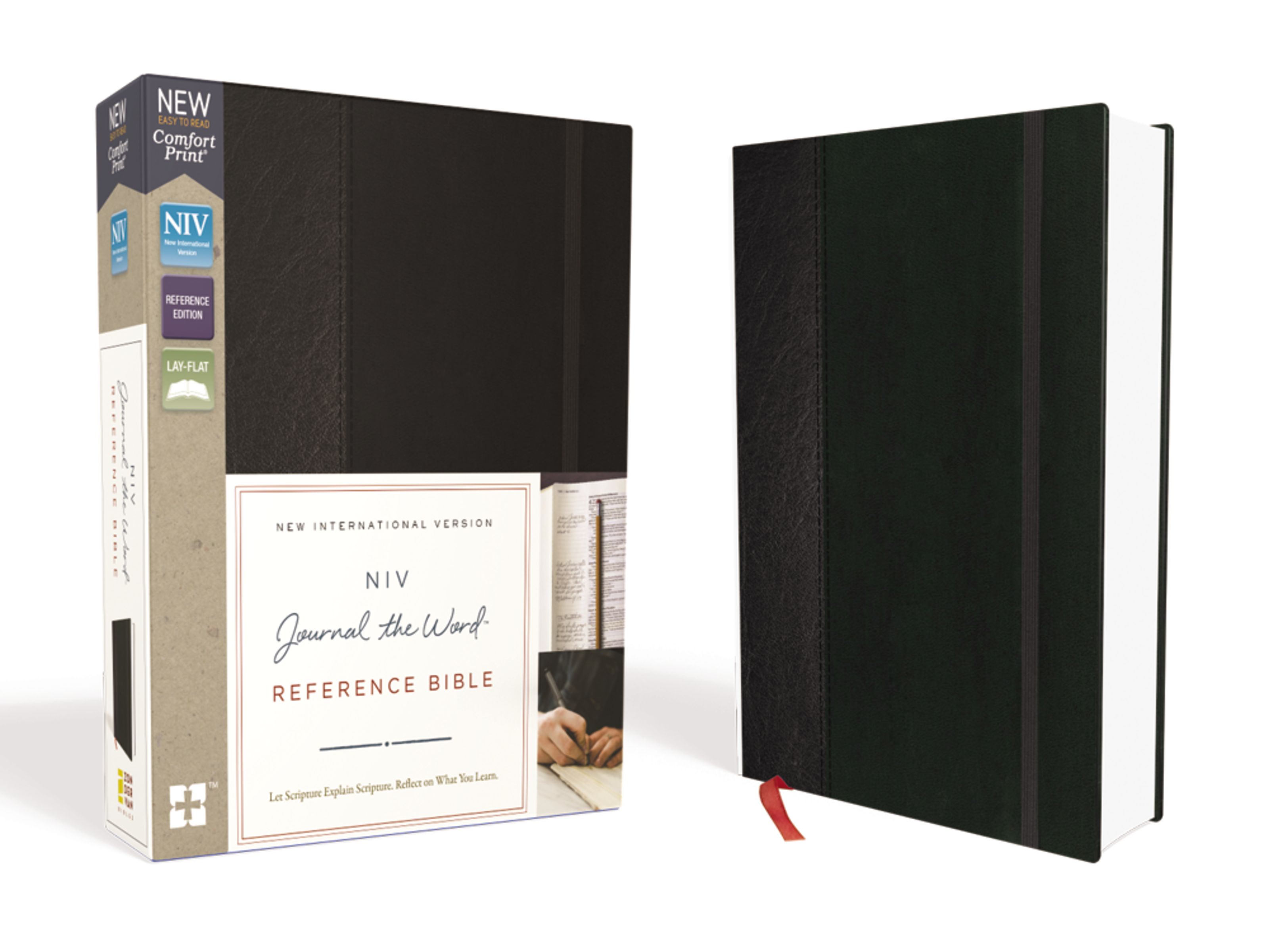 NIV, Journal the Word Reference Bible, Hardcover, Black, Red Letter, Comfort Print