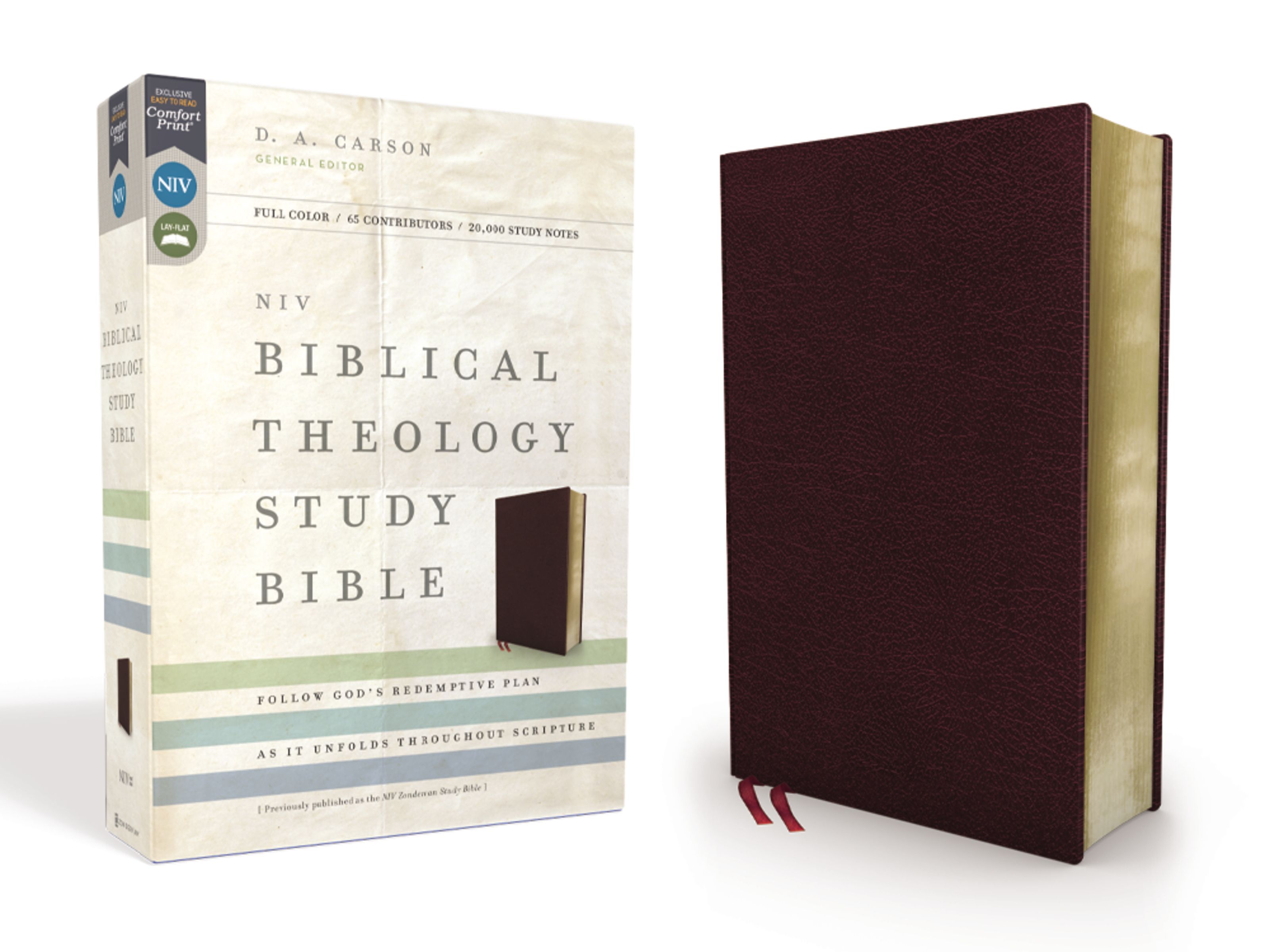 NIV, Biblical Theology Study Bible, Bonded Leather, Burgundy, Thumb Indexed, Comfort Print