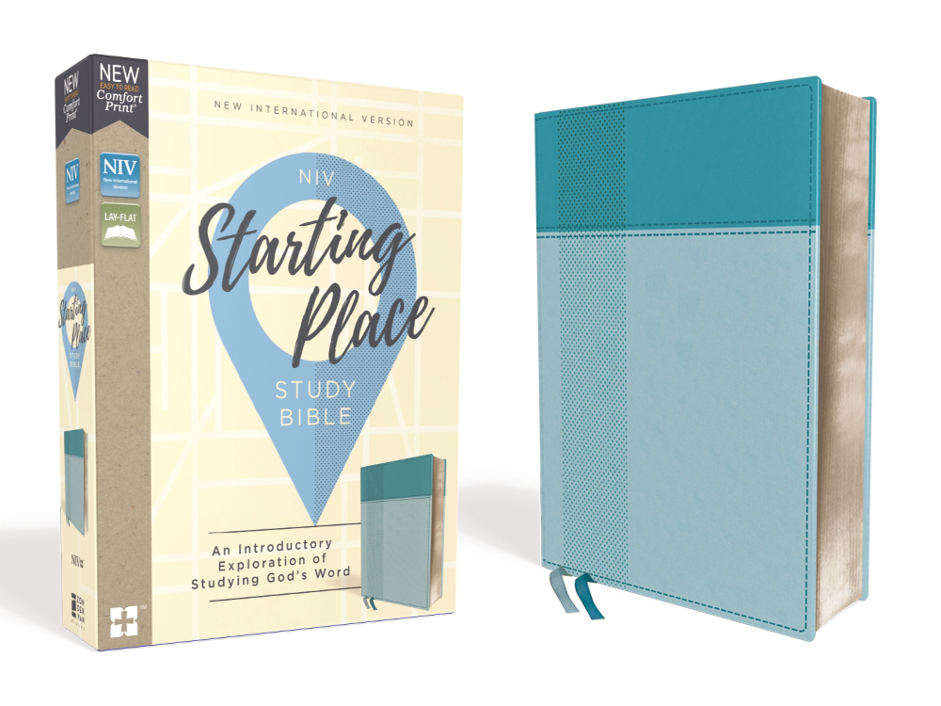 NIV, Starting Place Study Bible, Leathersoft, Teal, Comfort Print