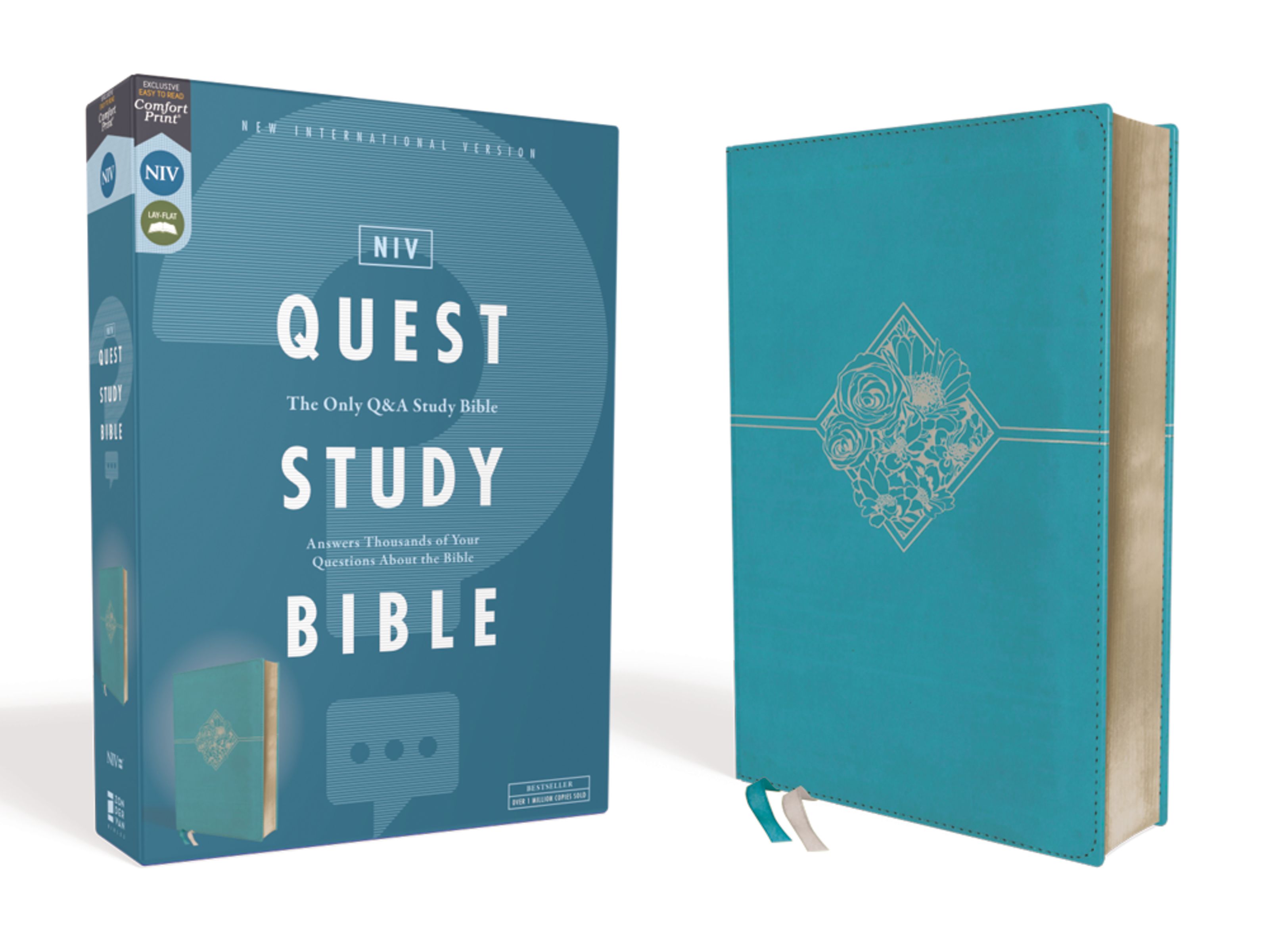NIV, Quest Study Bible, Leathersoft, Teal, Comfort Print