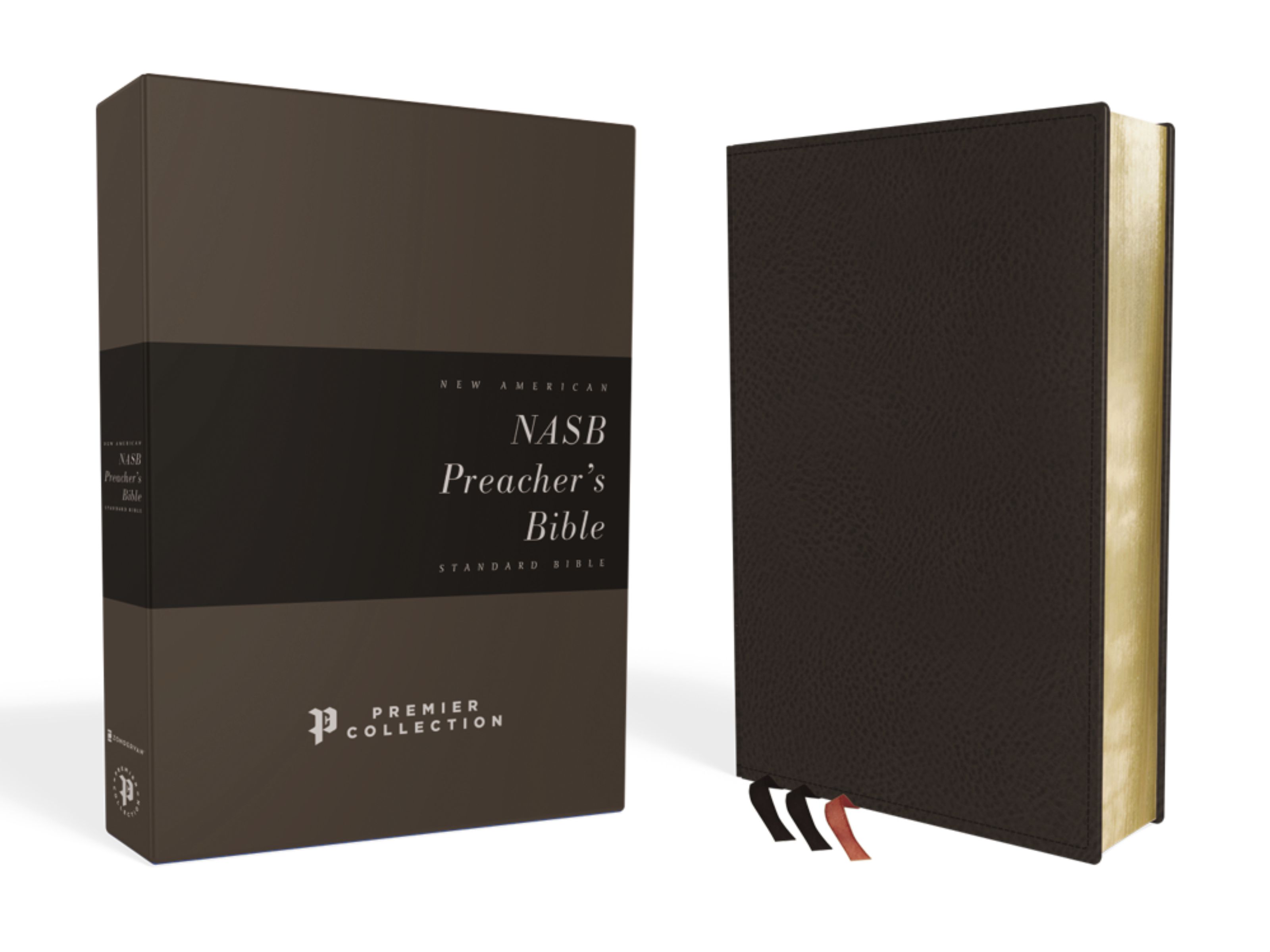 NASB, Preacher's Bible, Premium Goatskin Leather, Black, Premier Collection, 1995 Text, Art Gilded Edges, Comfort Print