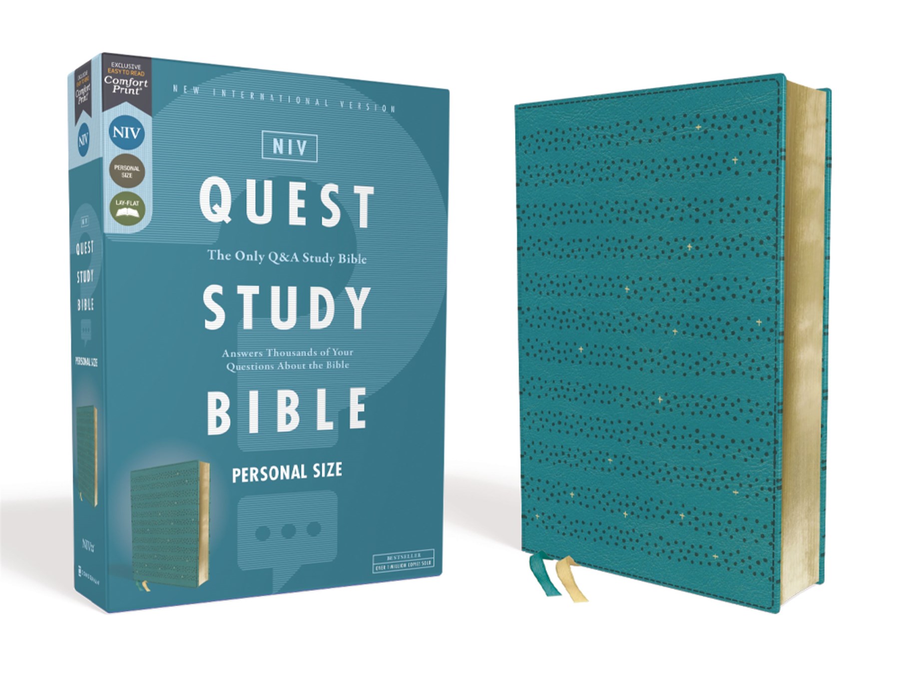 NIV, Quest Study Bible, Personal Size, Leathersoft, Teal, Comfort Print