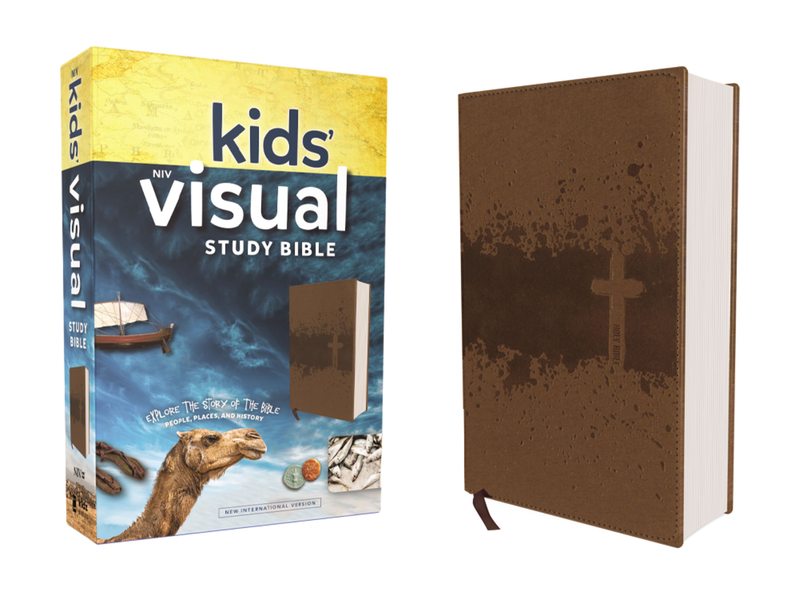 NIV, Kids' Visual Study Bible, Leathersoft,  Bronze, Full Color Interior