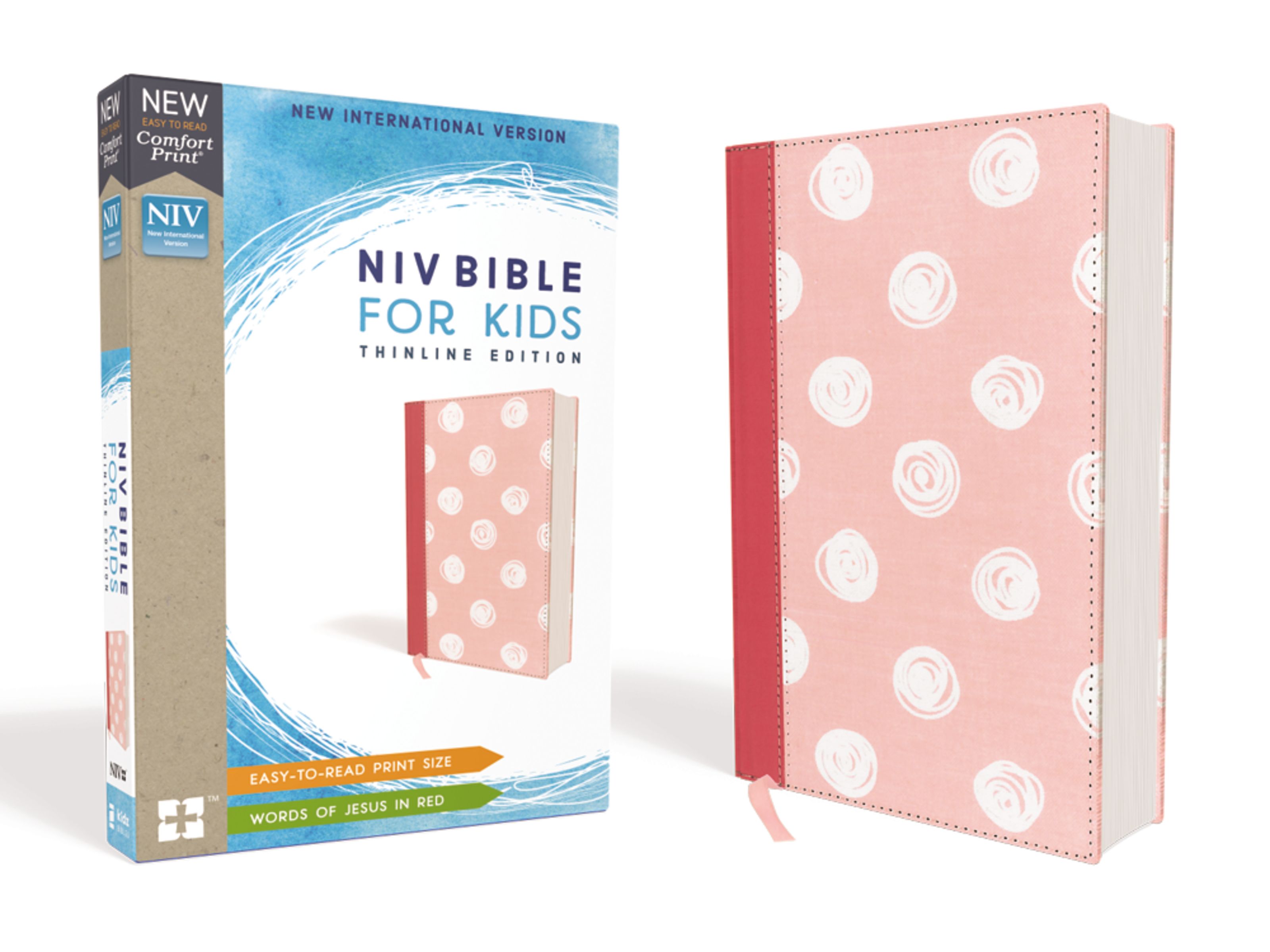 NIV, Bible for Kids, Cloth over Board, Pink, Red Letter, Comfort Print