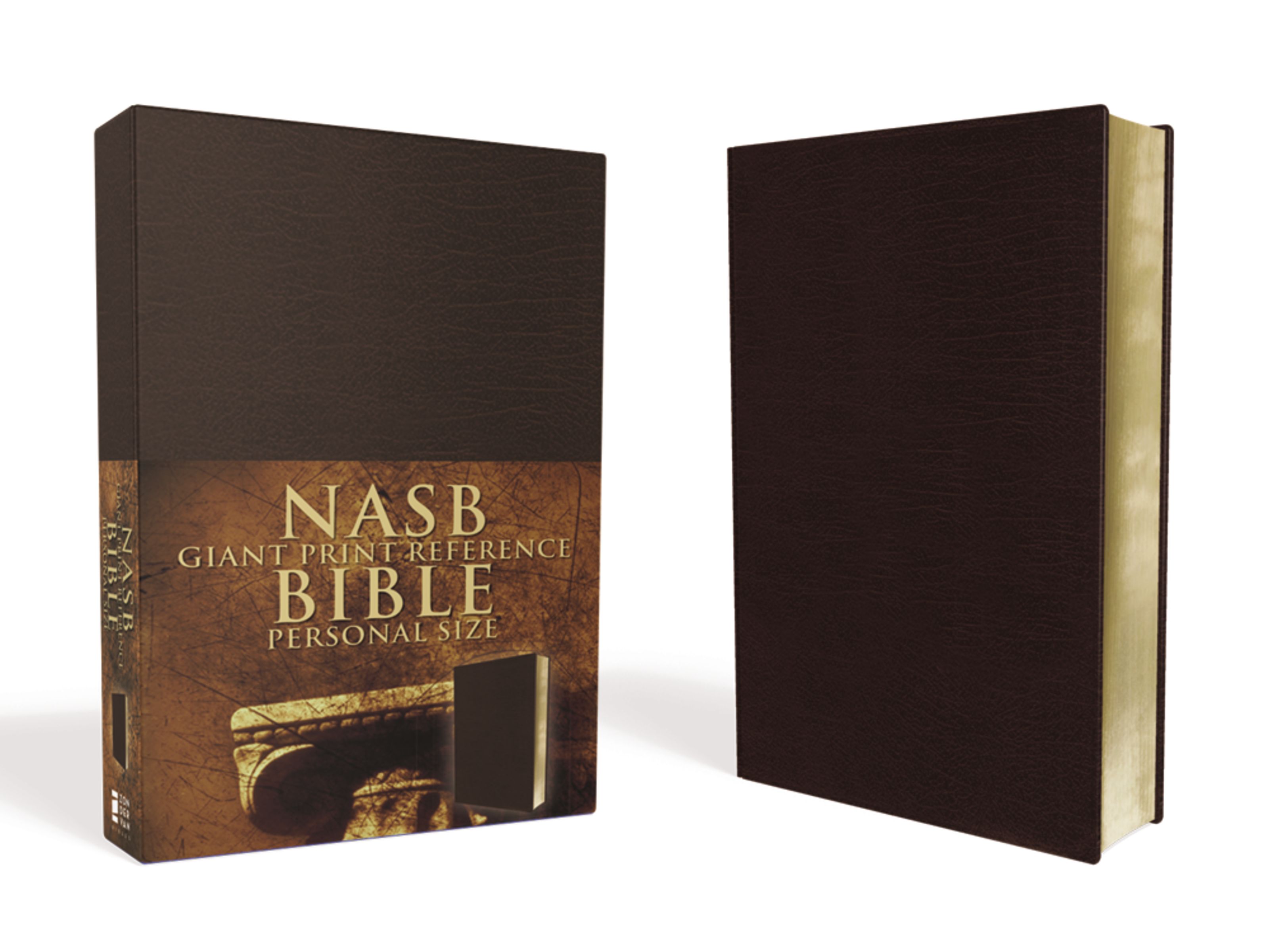 NASB, Reference Bible, Giant Print, Personal Size, Leather-Look, Burgundy, Red Letter Edition