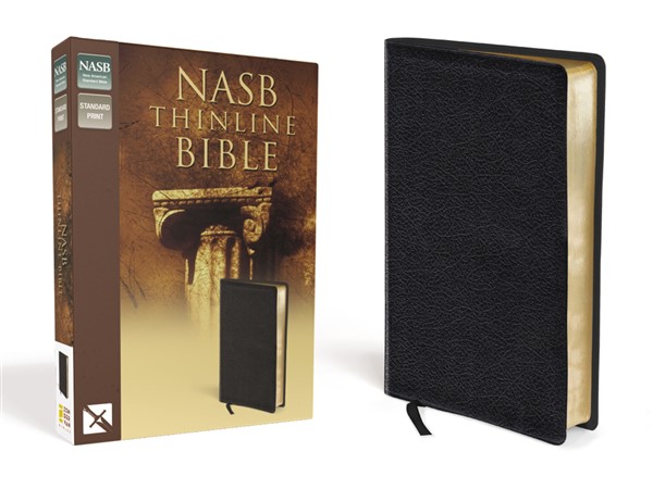 NASB, Thinline Bible, Bonded Leather, Black, Red Letter Edition