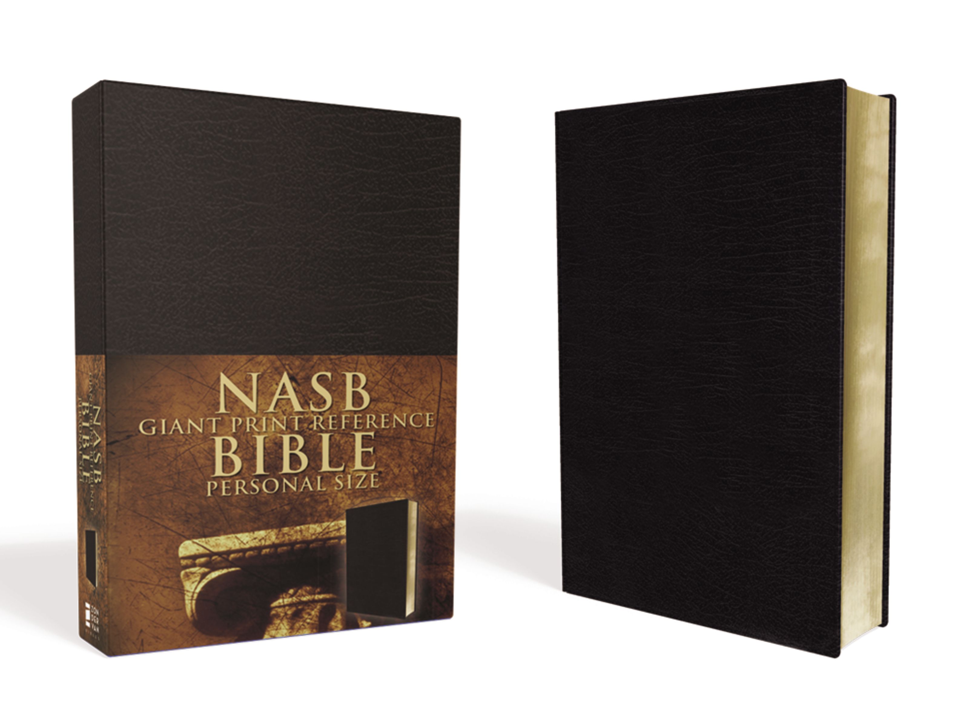 NASB, Reference Bible, Giant Print, Personal Size, Leather-Look, Black, Red Letter Edition