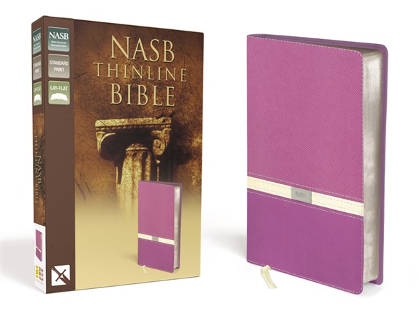 NASB, Thinline Bible, Leathersoft, Purple/Cream, Red Letter Edition