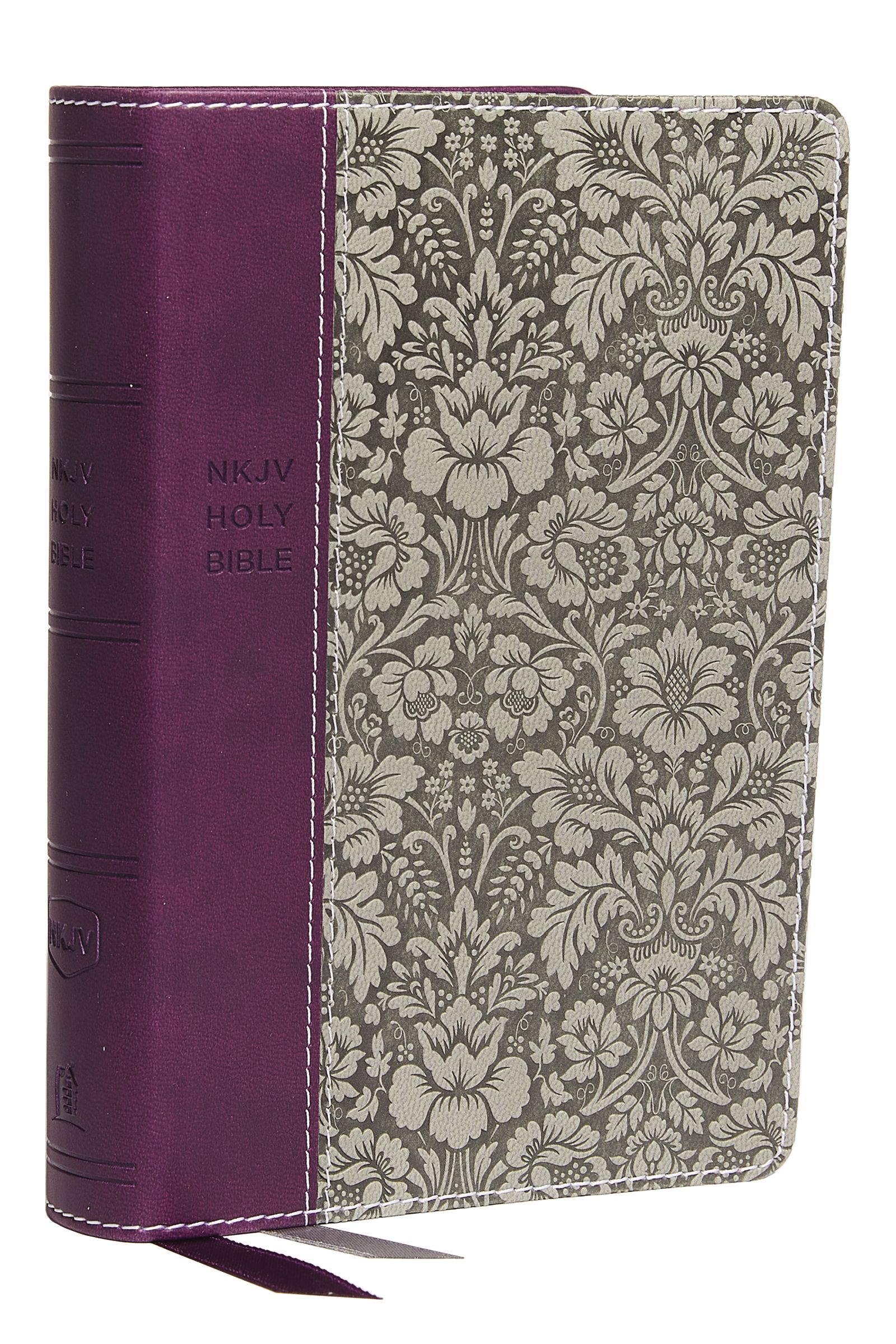 NKJV, Deluxe Reference Bible, Compact Large Print, Leathersoft, Purple, Red Letter, Comfort Print
