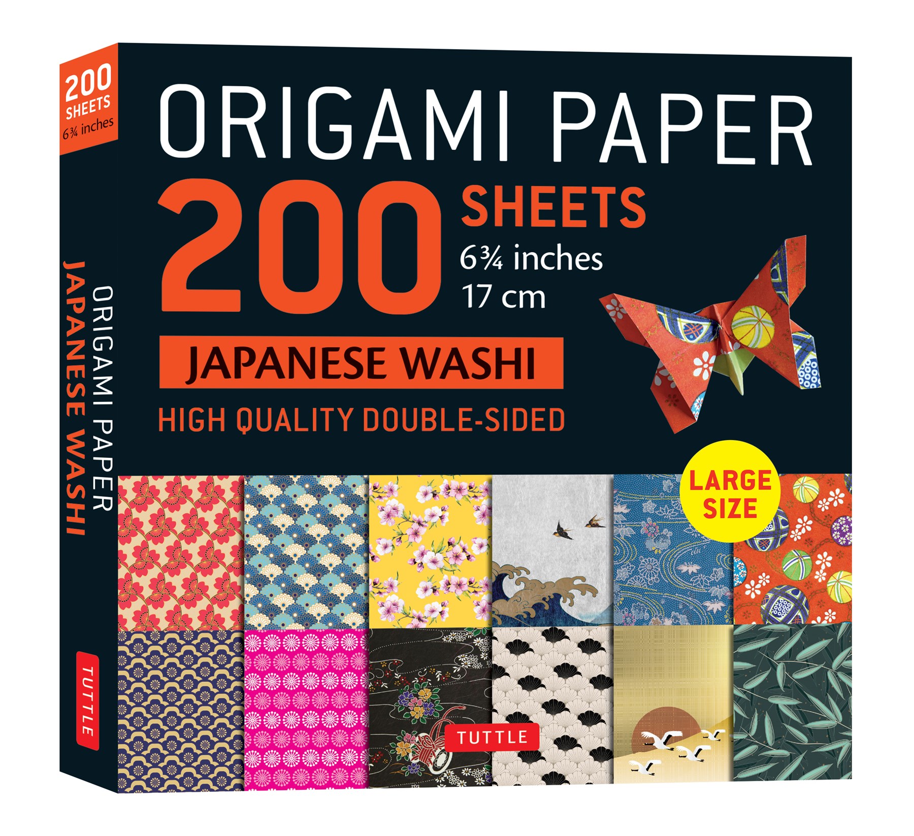 Origami Paper 200 sheet Japanese Washi Patterns 6 3/4" 17 cm